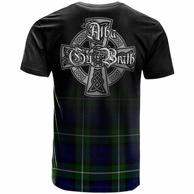 Scottish Bannerman Clan Crest Tartan T-Shirt - Alba Gu Brath Family Crest Celtic Inspired Back Side Tartan Plaid