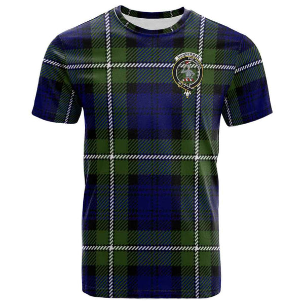 Scottish Bannerman Clan Crest Tartan T-Shirt Front Side Tartan Plaid