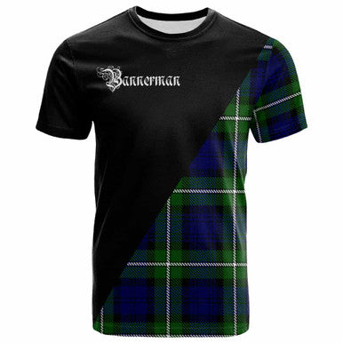 Scottish Bannerman Clan Crest Tartan T-Shirt - Military Logo Front Side Tartan Plaid