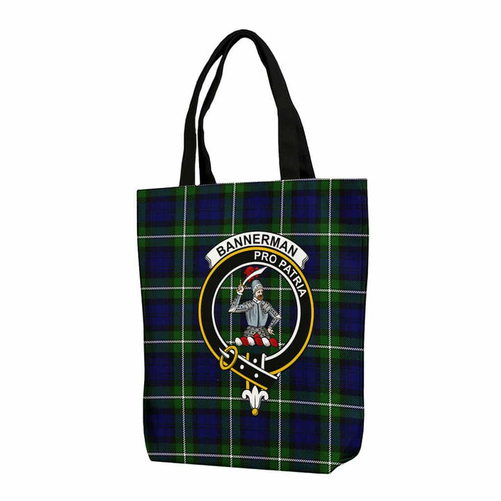 Scottish Bannerman Clan Crest Tartan Canvas Bag With Shoulder Strap Tartan Plaid 1
