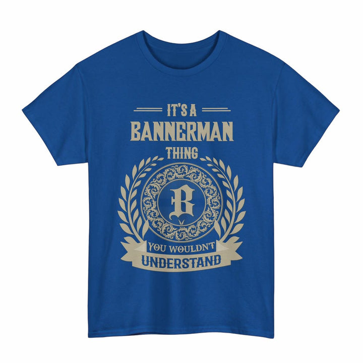Scottish Bannerman Clan Tartan T-Shirt - Vintage Family Name Tartan Plaid Royal Color