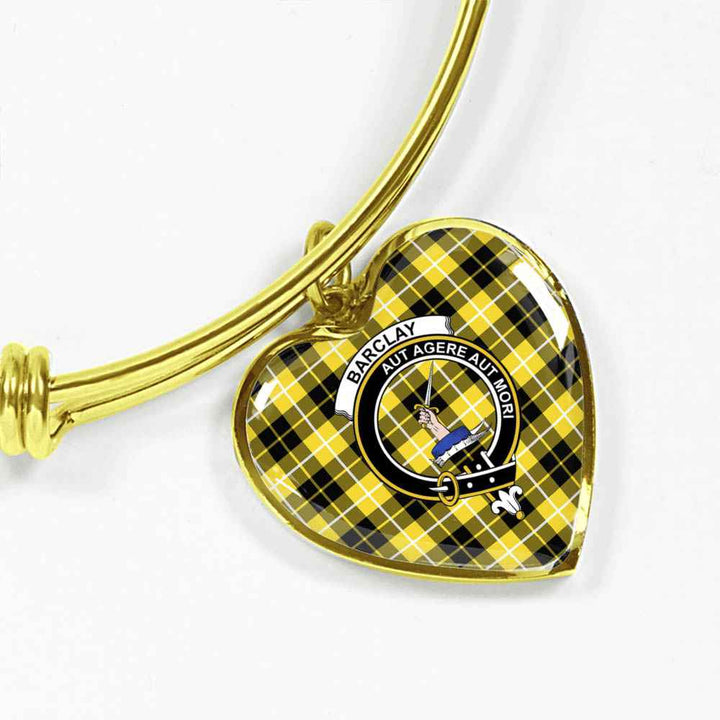 Scottish Barclay Clan Crest Tartan Bangle Heart Tartan Plaid 2