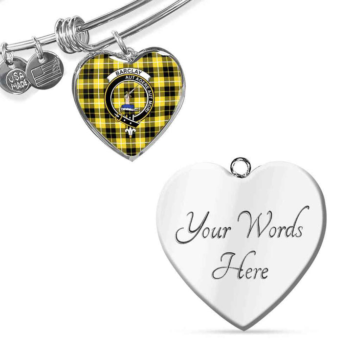 Scottish Barclay Clan Crest Tartan Bangle Heart Tartan Plaid 3