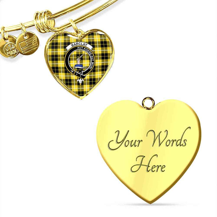Scottish Barclay Clan Crest Tartan Bangle Heart Tartan Plaid 4