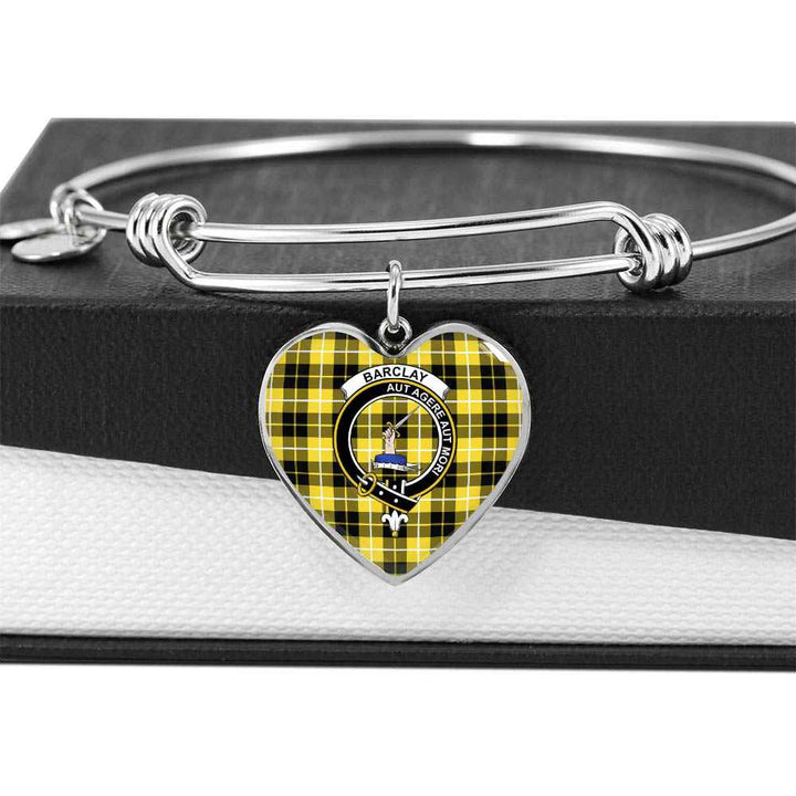 Scottish Barclay Clan Crest Tartan Bangle Heart Tartan Plaid 5