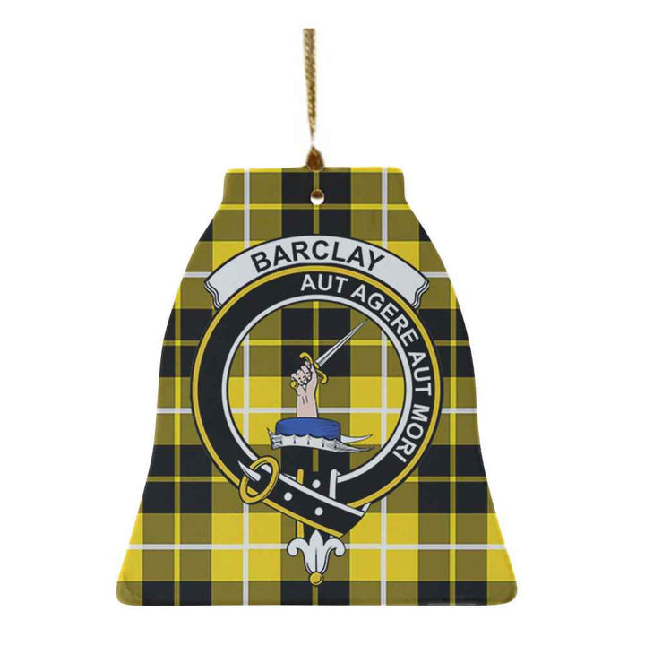 Scottish Barclay Clan Crest Tartan Ceramic Ornament Bell Shape Tartan Plaid