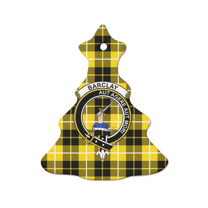Scottish Barclay Clan Crest Tartan Ceramic Ornament Tree Shape Tartan Plaid
