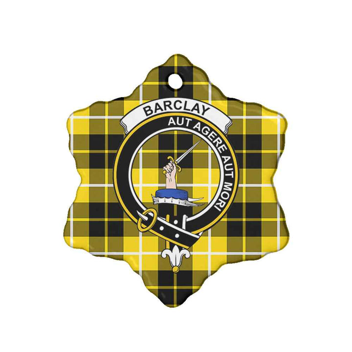 Scottish Barclay Clan Crest Tartan Ceramic Ornament Snow Flake Shape Tartan Plaid