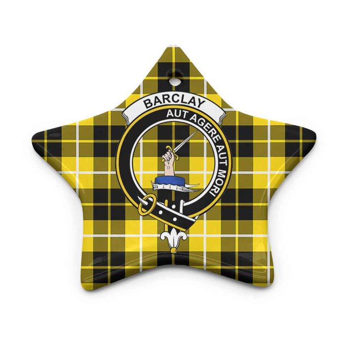 Scottish Barclay Clan Crest Tartan Ceramic Ornament Star Shape Tartan Plaid