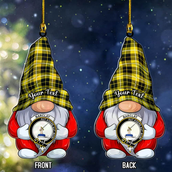 Scottish Barclay Clan Crest Tartan Christmas Gnome Ornament Custom Personalized Tartan Plaid 1