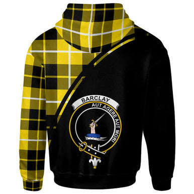 Scottish Barclay Clan Crest Tartan Curve Hoodie Back Side Tartan Plaid