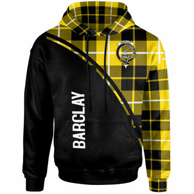 Scottish Barclay Clan Crest Tartan Curve Hoodie Front Side Tartan Plaid
