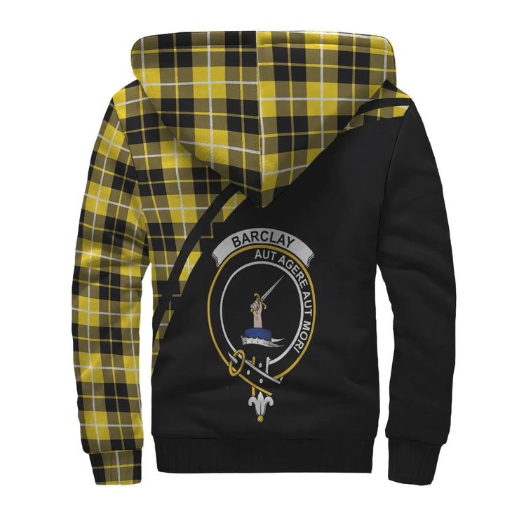 Scottish Barclay Clan Crest Tartan Curve Sherpa Hoodie