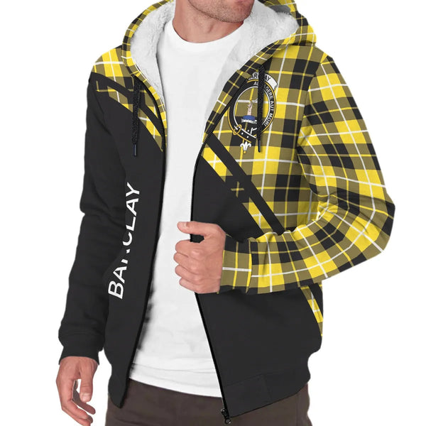 Scottish Barclay Clan Crest Tartan Curve Sherpa Hoodie