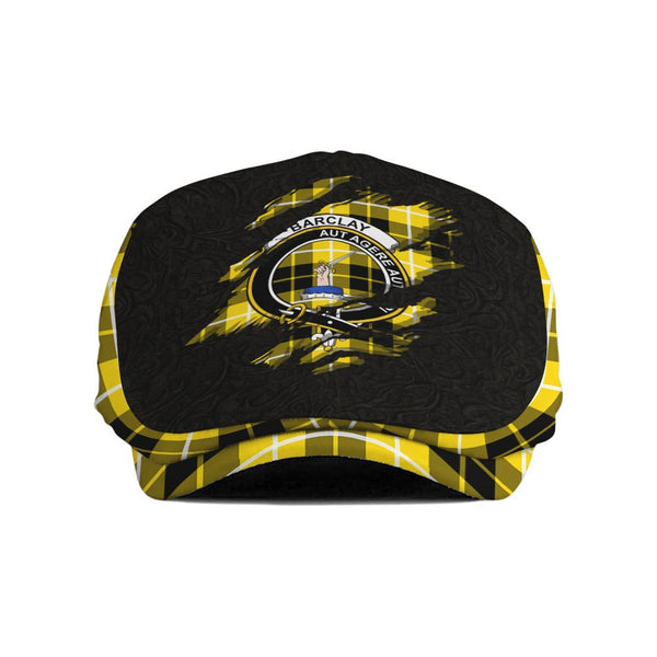 Scottish Barclay Clan Crest Tartan Flat Cap - Scratch Style Tartan Plaid 1