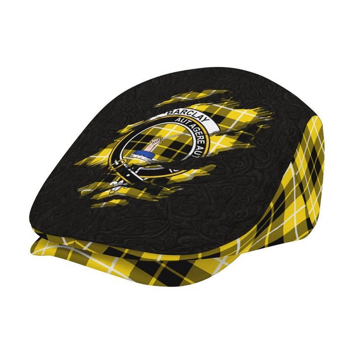Scottish Barclay Clan Crest Tartan Flat Cap - Scratch Style Tartan Plaid 2