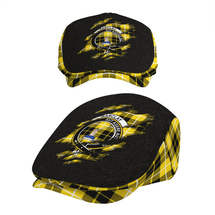 Scottish Barclay Clan Crest Tartan Flat Cap - Scratch Style Tartan Plaid 5