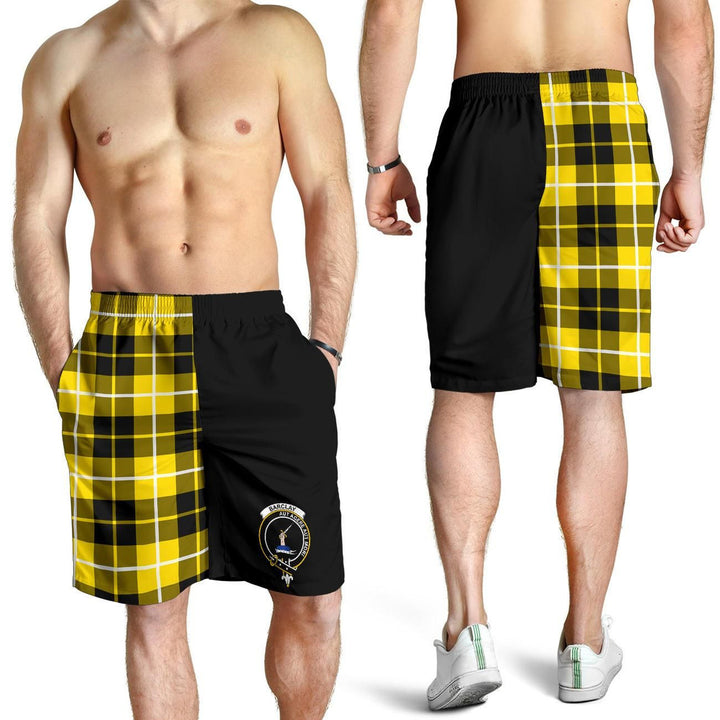 Scottish Barclay Clan Crest Tartan Half of Me Men's Shorts