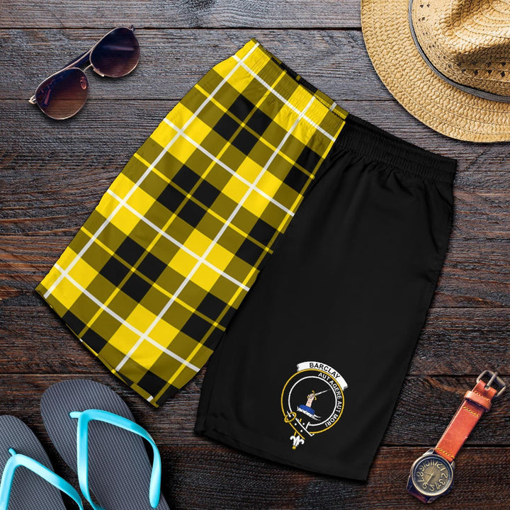 Scottish Barclay Clan Crest Tartan Half of Me Men's Shorts