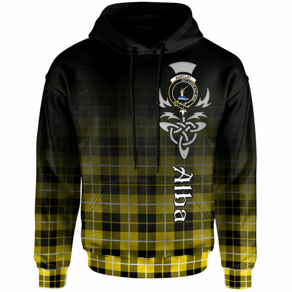 Scottish Barclay Clan Crest Tartan Hoodie - Alba Gu Brath Family Crest Celtic Inspired Front Side Tartan Plaid