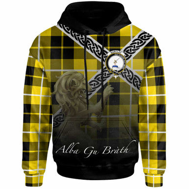 Scottish Barclay Clan Crest Tartan Hoodie - Scotland Lion Front Side Tartan Plaid