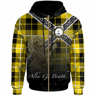 Scottish Barclay Clan Crest Tartan Hoodie - Scotland Lion Zip-up Tartan Plaid