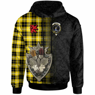 Scottish Barclay Clan Crest Tartan Hoodie - Half Thistle Flowers Celtic Design Front Side Tartan Plaid