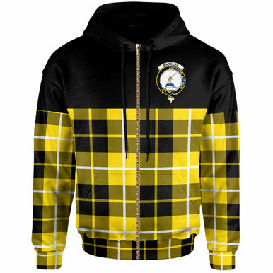 Scottish Barclay Clan Crest Tartan Hoodie - Horizontal Style Zip-up Tartan Plaid