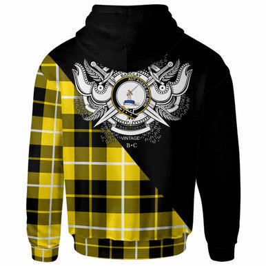 Scottish Barclay Clan Crest Tartan Hoodie - Military Logo Back Side Tartan Plaid