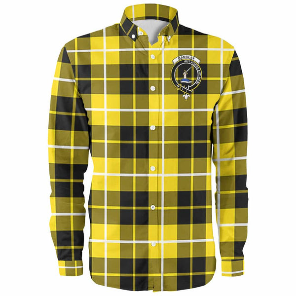 Scottish Barclay Clan Crest Tartan Long Sleeve Shirt Front Side Tartan Plaid