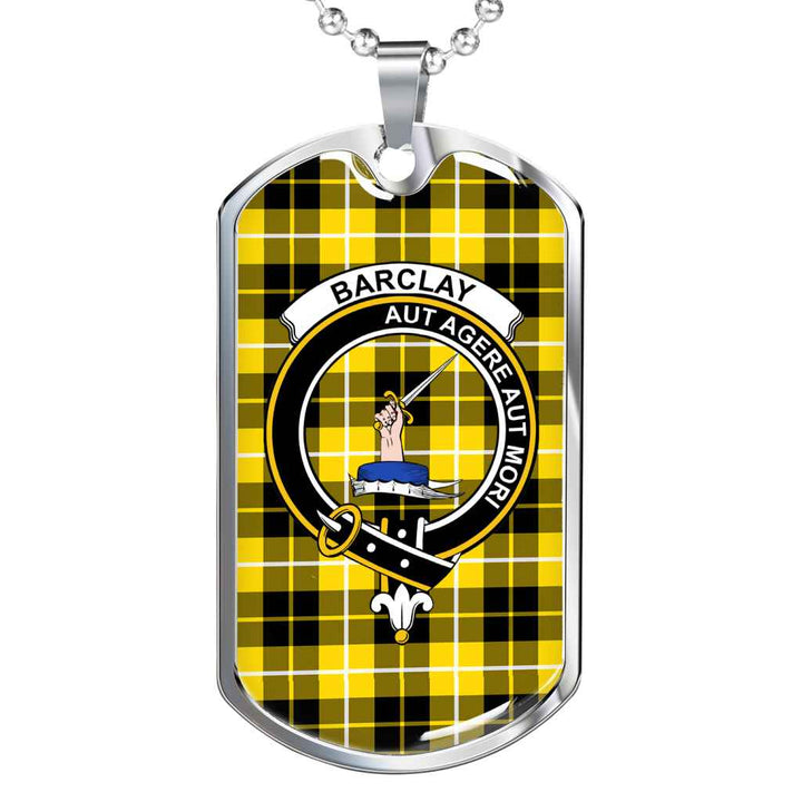 Scottish Barclay Clan Crest Tartan Military Dog Tag Necklace Tartan Plaid 1