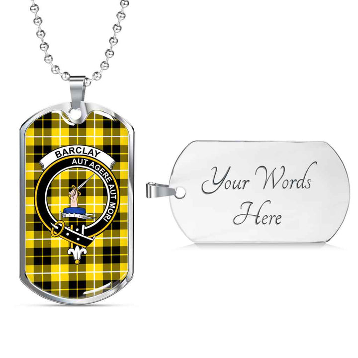 Scottish Barclay Clan Crest Tartan Military Dog Tag Necklace Tartan Plaid 3