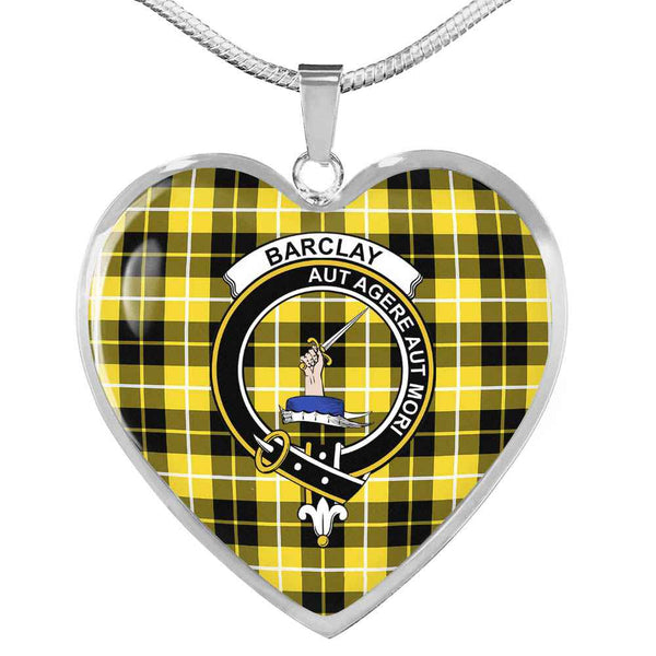 Scottish Barclay Clan Crest Tartan Necklace Heart Tartan Plaid 1
