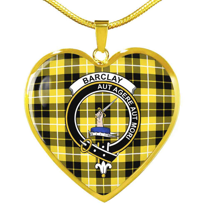 Scottish Barclay Clan Crest Tartan Necklace Heart Tartan Plaid 2