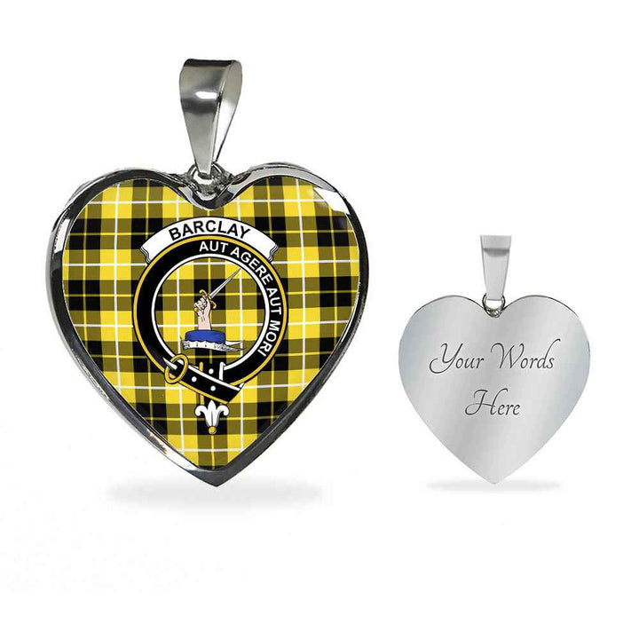 Scottish Barclay Clan Crest Tartan Necklace Heart Tartan Plaid 3