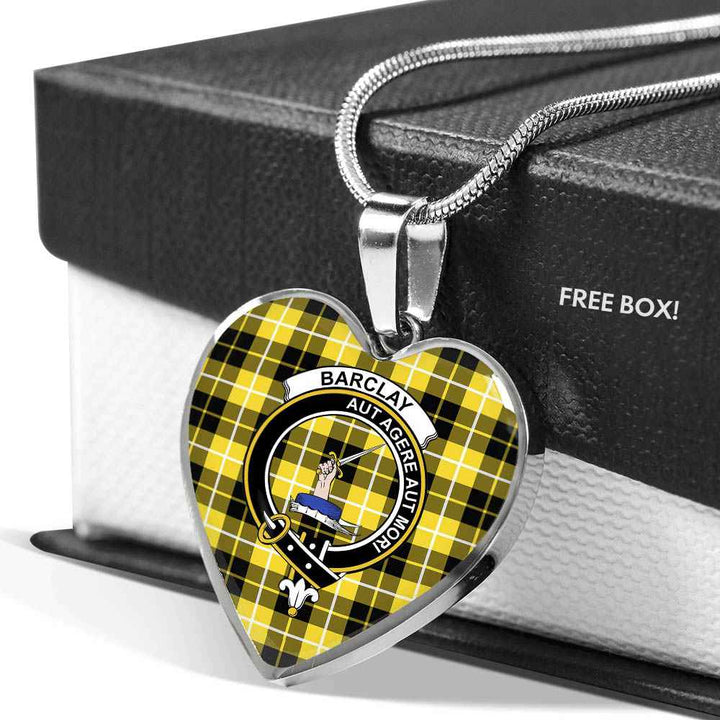 Scottish Barclay Clan Crest Tartan Necklace Heart Tartan Plaid 5