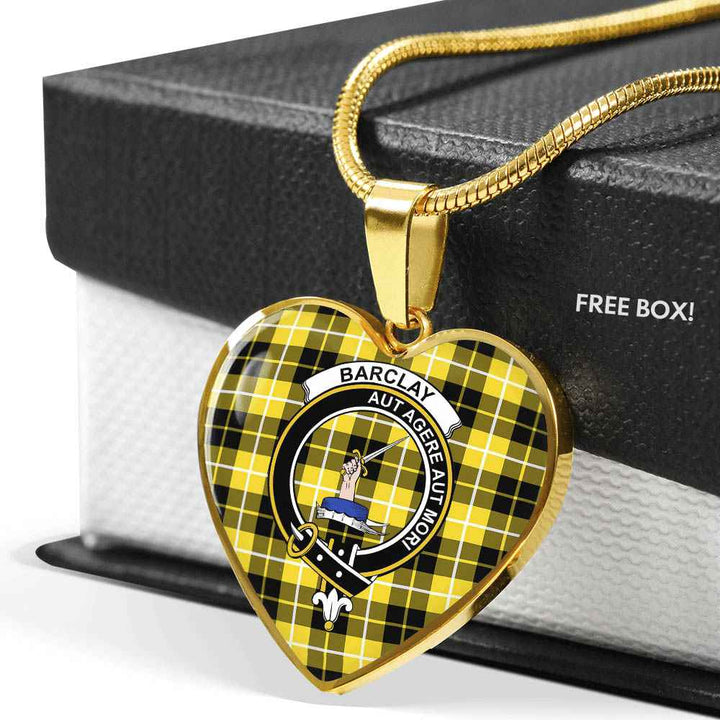 Scottish Barclay Clan Crest Tartan Necklace Heart Tartan Plaid 6