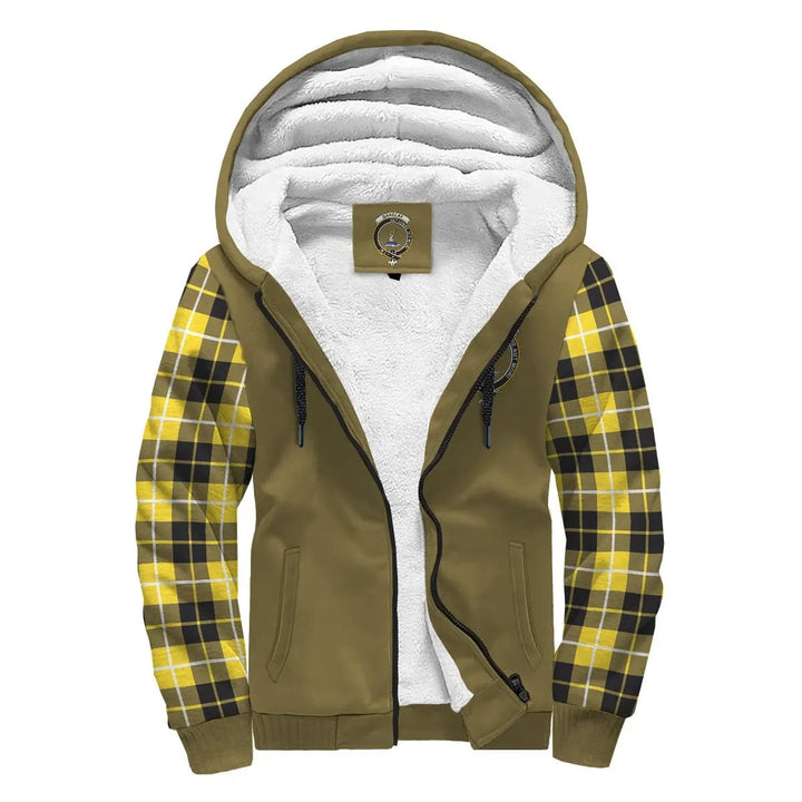 Scottish Barclay Clan Crest Tartan Plaid Sleeve Sherpa Hoodie