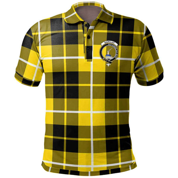 Scottish Barclay Clan Crest Tartan Polo Shirt Front Side Tartan Plaid