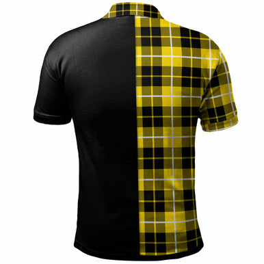 Scottish Barclay Clan Crest Tartan Polo Shirt - Half in Me Back Side Tartan Plaid