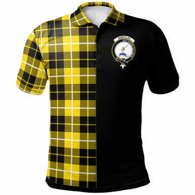 Scottish Barclay Clan Crest Tartan Polo Shirt - Half in Me Front Side Tartan Plaid