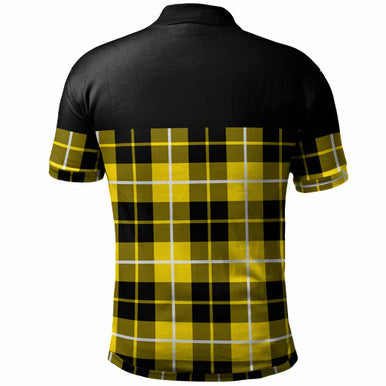Scottish Barclay Clan Crest Tartan Polo Shirt - Horizontal Style Back Side Tartan Plaid