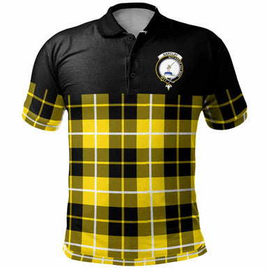 Scottish Barclay Clan Crest Tartan Polo Shirt - Horizontal Style Front Side Tartan Plaid