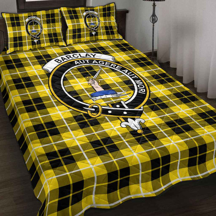 Scottish Barclay Clan Crest Tartan Quilt Bed Set Tartan Plaid 2