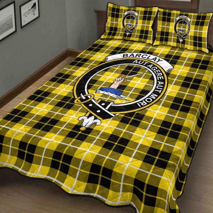 Scottish Barclay Clan Crest Tartan Quilt Bed Set Tartan Plaid 3