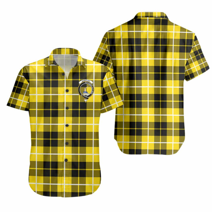 Scottish Barclay Clan Crest Tartan Short Sleeve Shirt Tartan Plaid