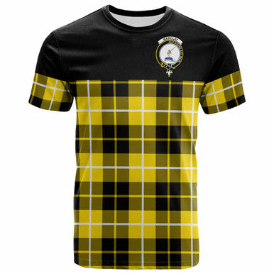 Scottish Barclay Clan Crest Tartan T-Shirt - Horizontal Style Front Side Tartan Plaid