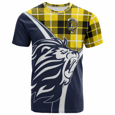Scottish Barclay Clan Crest Tartan T-Shirt - Bend Style Front Side Tartan Plaid
