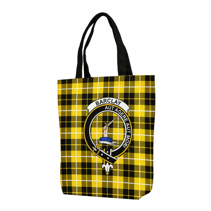 Scottish Barclay Clan Crest Tartan Canvas Bag With Shoulder Strap Tartan Plaid 1