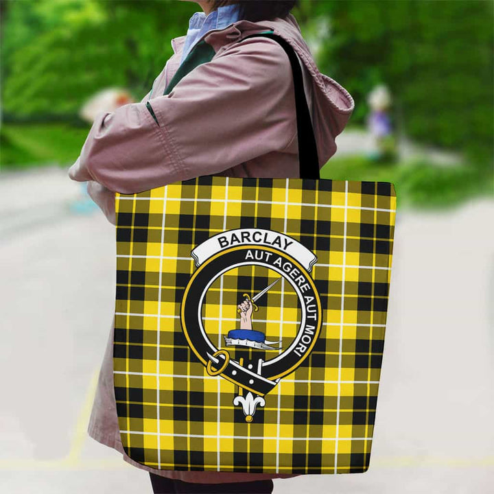 Scottish Barclay Clan Crest Tartan Canvas Bag With Shoulder Strap Tartan Plaid 2